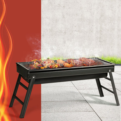 Grillz Charcoal BBQ Grill Smoker Portable Barbecue Outdoor Foldable Camping-Outdoor &gt; Camping-PEROZ Accessories