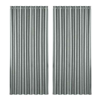 Artiss 2X Blockout Curtains Blackout Window Curtain Eyelet 300x230cm Grey-Curtains - Peroz Australia - Image - 2