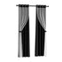 Artiss 2X 132x213cm Blockout Sheer Curtains Black-Home & Garden > Curtains-PEROZ Accessories