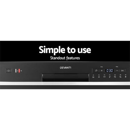 Devanti Benchtop Dishwasher 6 Place Setting Counter Bench Top Dish Washer Black-Dishwashers-PEROZ Accessories