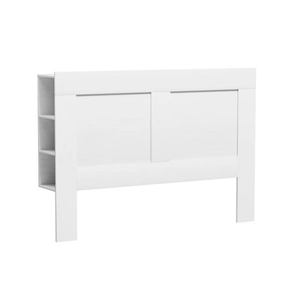 Artiss Bed Frame Double Size Bed Head with Shelves Headboard Bedhead Base White-Furniture &gt; Bedroom-PEROZ Accessories