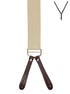 BRACES. Y-Back with Leather Ends. Plain Beige. 35mm width.-Braces-PEROZ Accessories