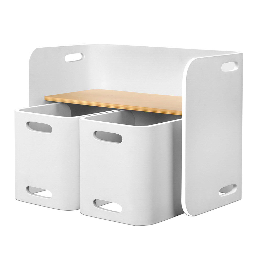 Keezi 3 PC Nordic Kids Table Chair Set White Desk Activity Compact Children-Baby &amp; Kids &gt; Kid&