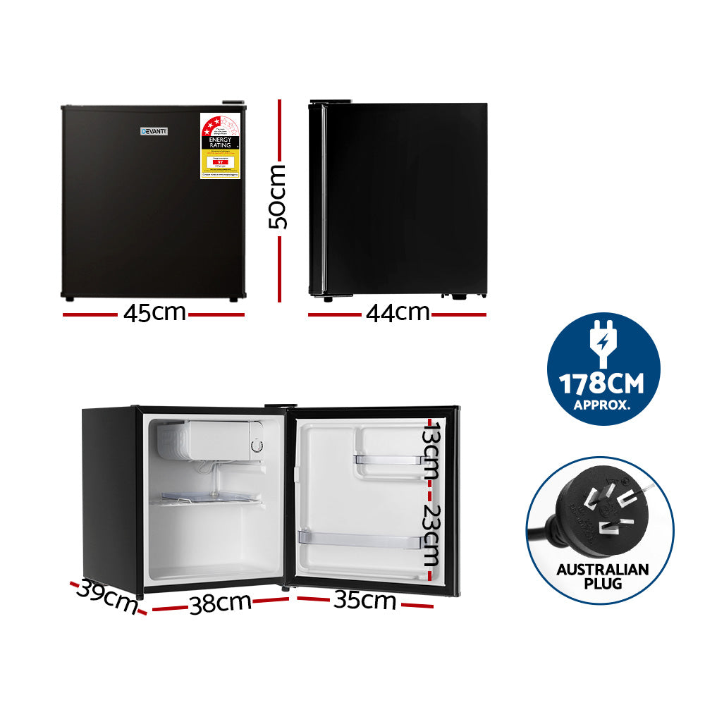 Devanti Bar Fridge 48L - Black-Fridges-PEROZ Accessories