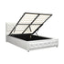 Oikiture Queen Bed Frame with Storage Space Gas Lift Bed Mattress Base White | PEROZ Australia