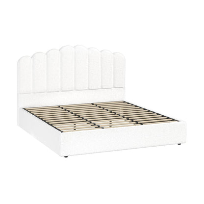 Shop Oikiture Bed Frame King Size Gas Lift Beds Platform Boucle  | PEROZ Australia