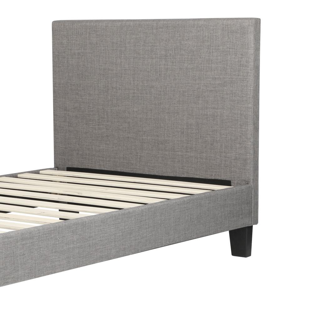 Oikiture Bed Frame Single Size Mattress Base Platform Wooden Slats Grey Fabric-Bed Frame-PEROZ Accessories