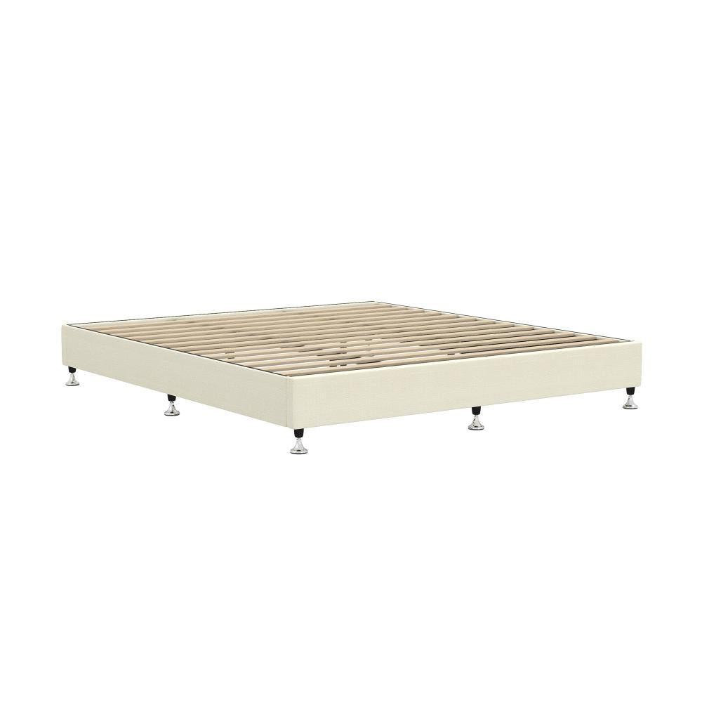 Shop Oikiture Bed Frame King Size Bed Base Platform Beige  | PEROZ Australia