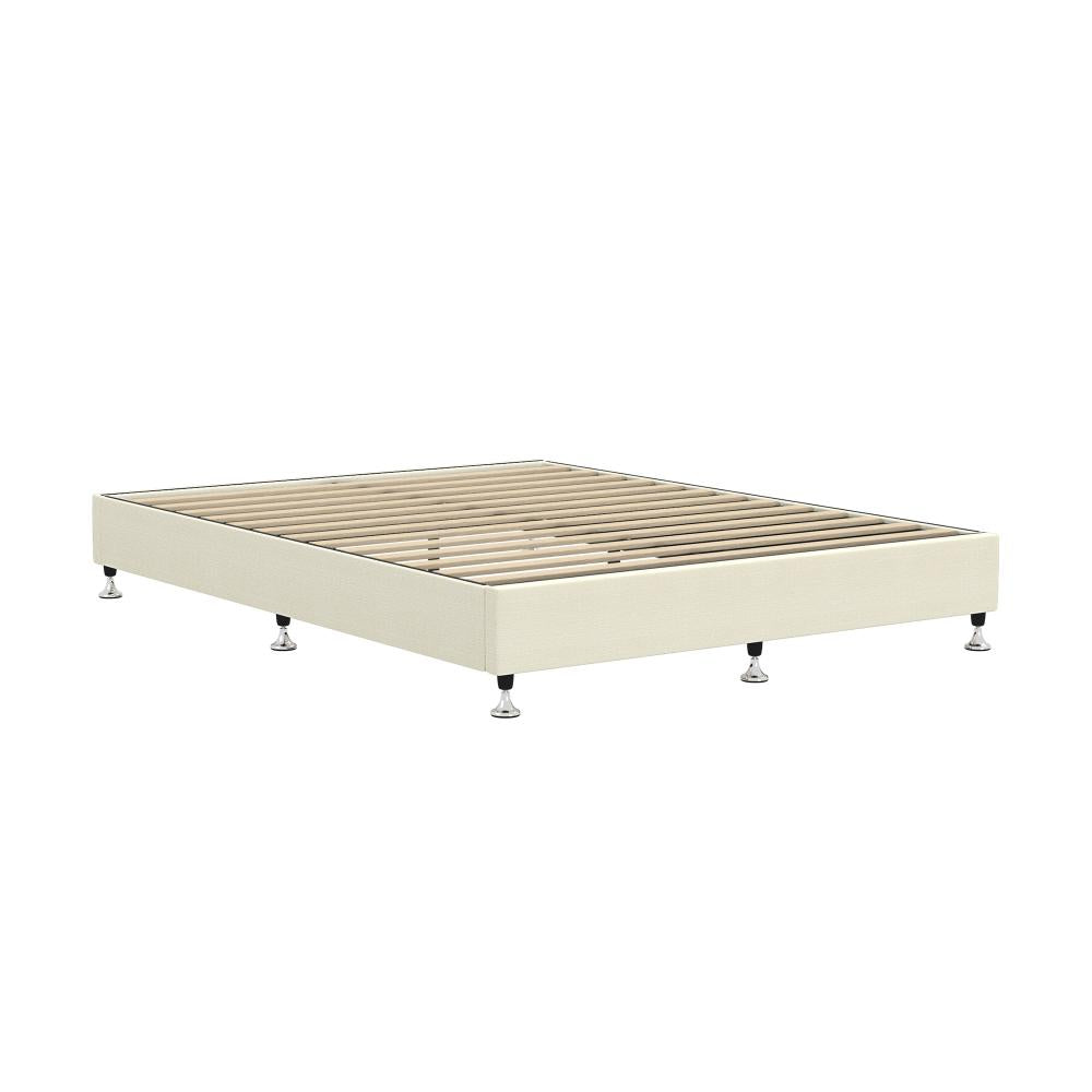 Shop Oikiture Bed Frame Queen Size Bed Base Platform Beige  | PEROZ Australia