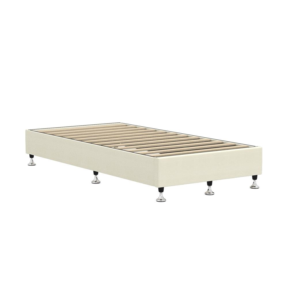 Shop Oikiture Bed Frame Single Size Bed Base Platform Beige  | PEROZ Australia