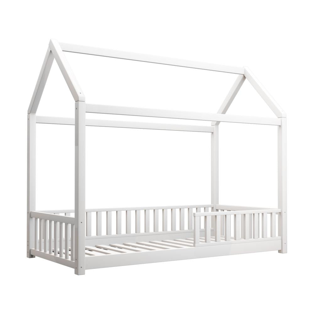Oikiture Bed Frame Kids Wooden Single Timber House Frame Mattress Base Platform-Wooden Bed Frame-PEROZ Accessories