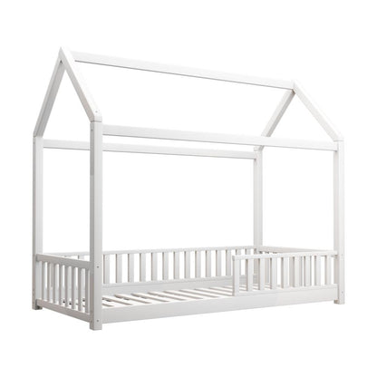 Oikiture Bed Frame Kids Wooden Single Timber House Frame Mattress Base Platform-Wooden Bed Frame-PEROZ Accessories