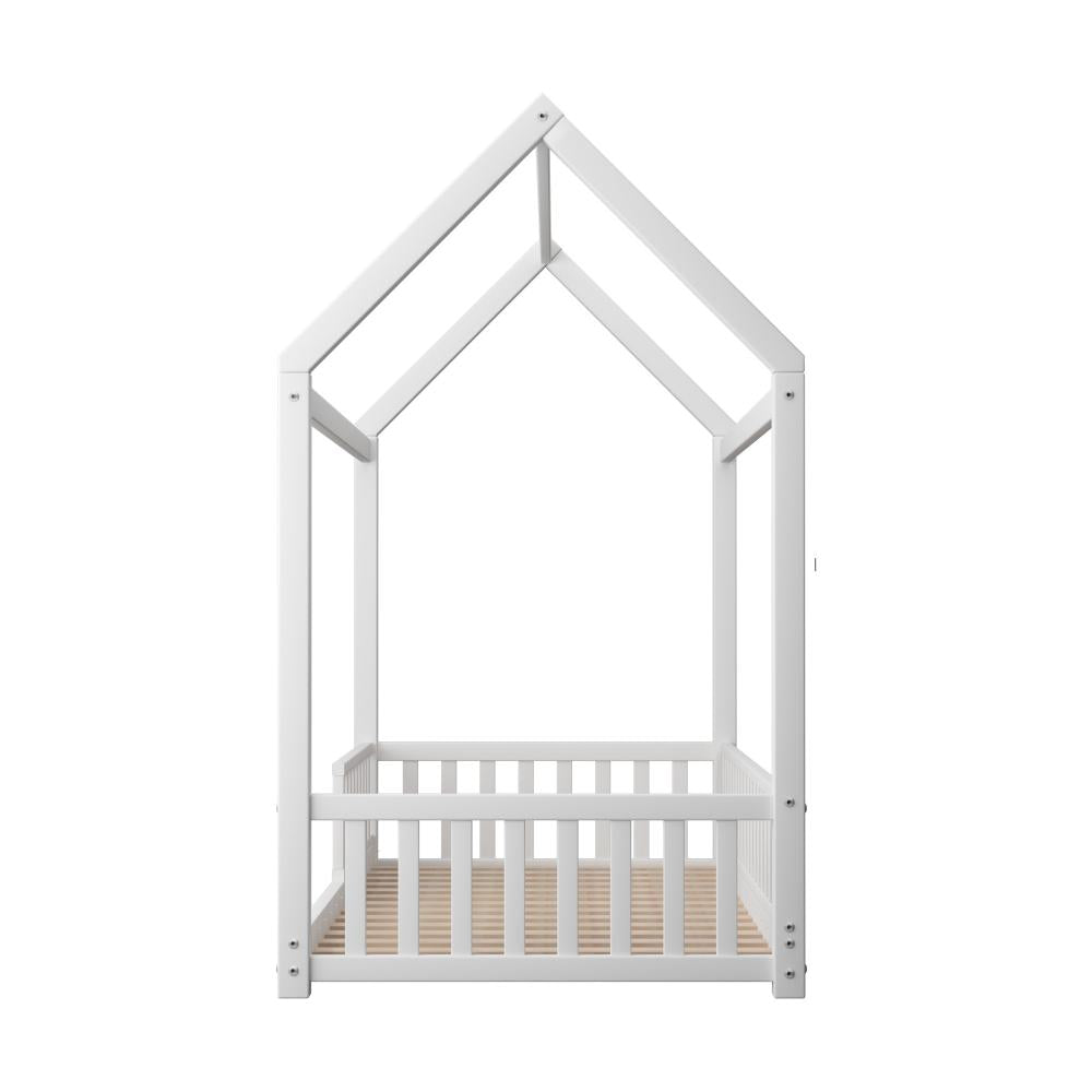Oikiture Bed Frame Kids Wooden Single Timber House Frame Mattress Base Platform-Wooden Bed Frame-PEROZ Accessories