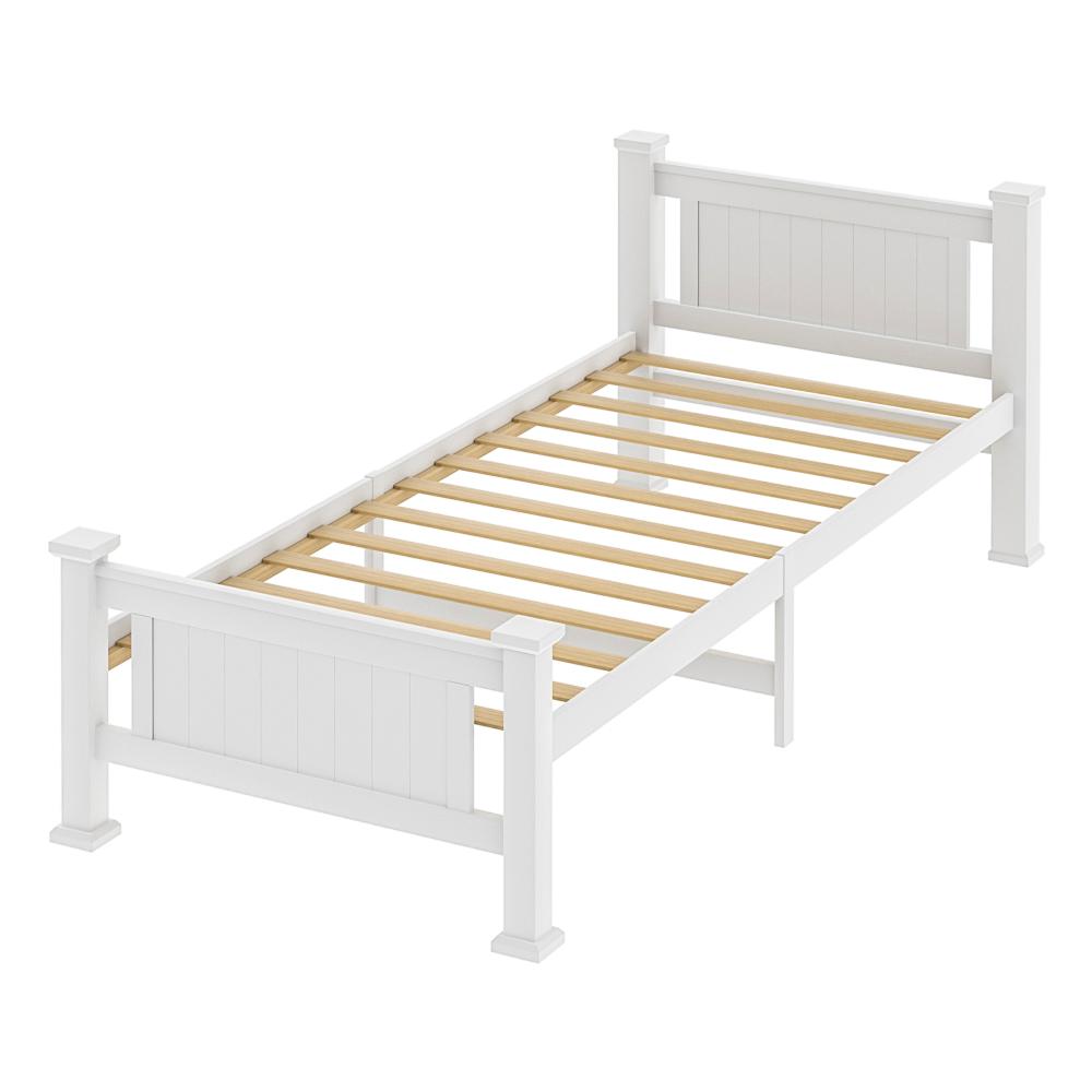 Shop Oikiture Wooden Bed Frame Single Size Pine Wood Timber Base Bedroom  | PEROZ Australia