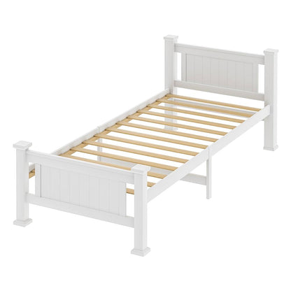 Shop Oikiture Wooden Bed Frame Single Size Pine Wood Timber Base Bedroom  | PEROZ Australia
