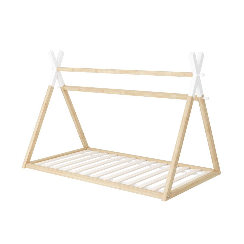 Oikiture Kids Bed Frame Wooden Timber King Single Teepee House Frame Beds |PEROZ Australia