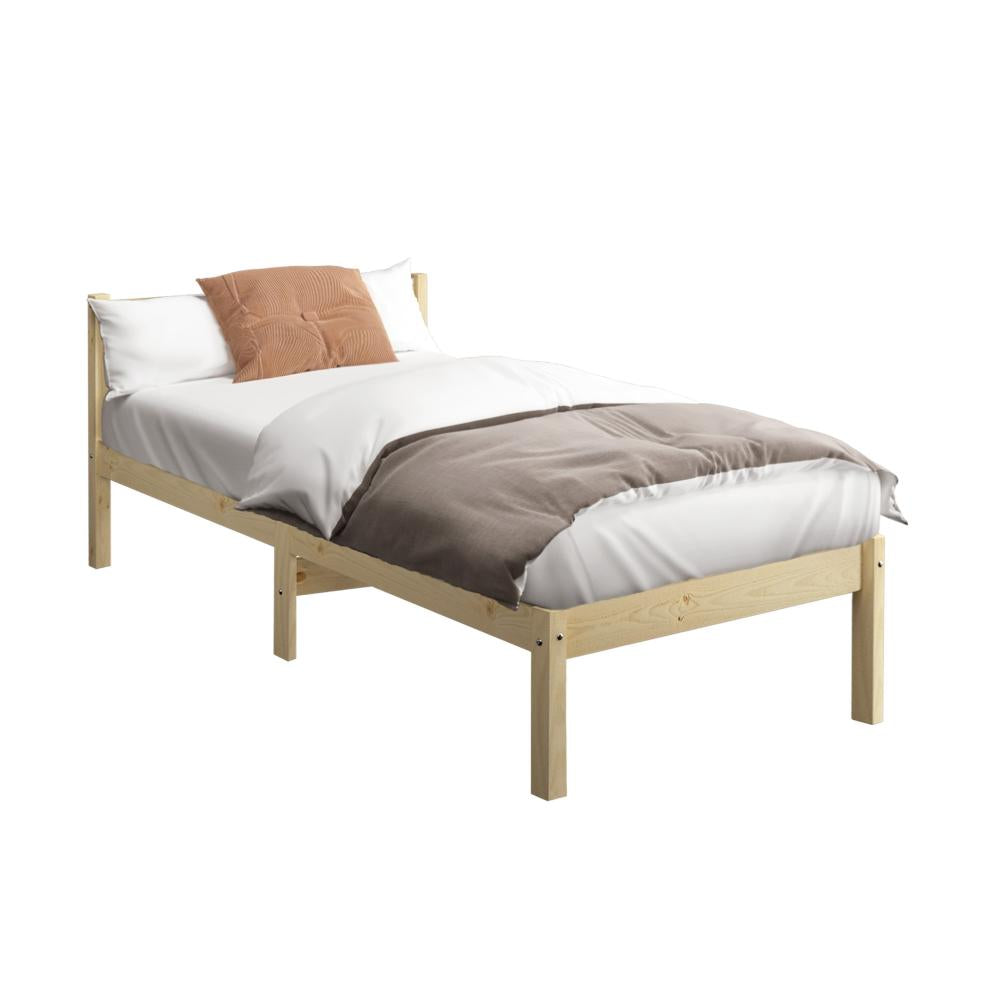 Shop Oikiture Bed Frame Single Size Wooden Kids Bed Timber Base Platform  | PEROZ Australia