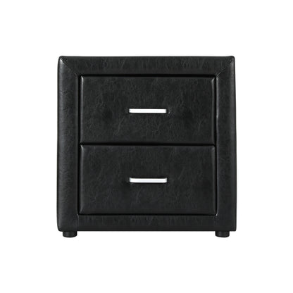 Artiss PVC Leather Bedside Table - Black-Furniture &gt; Bedroom - Peroz Australia - Image - 3