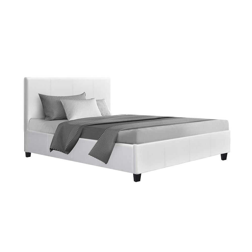 Artiss Neo Bed Frame PU Leather - White King Single-Furniture &gt; Bedroom - Peroz Australia - Image - 2