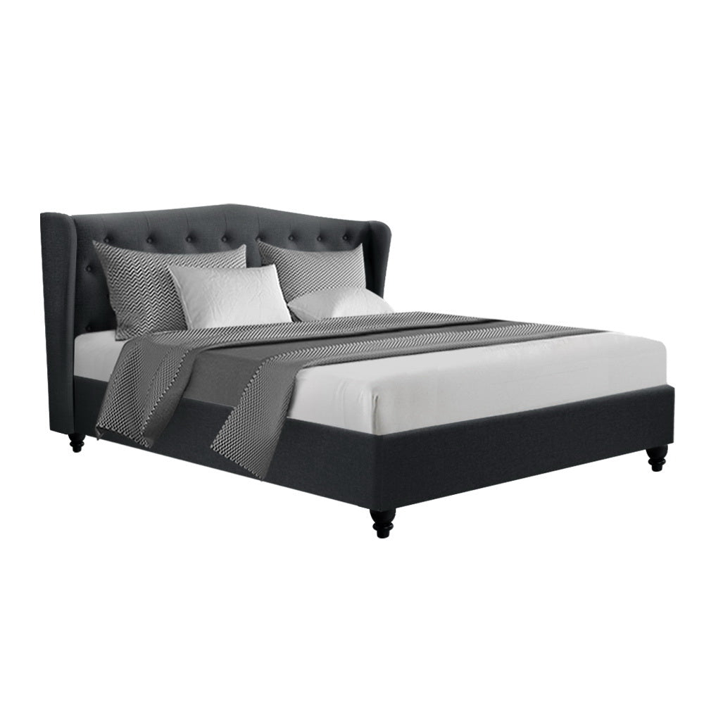 Artiss Pier Bed Frame Fabric - Charcoal King-Furniture &gt; Bedroom - Peroz Australia - Image - 2