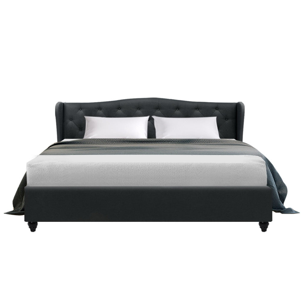 Artiss Pier Bed Frame Fabric - Charcoal King-Furniture &gt; Bedroom - Peroz Australia - Image - 4