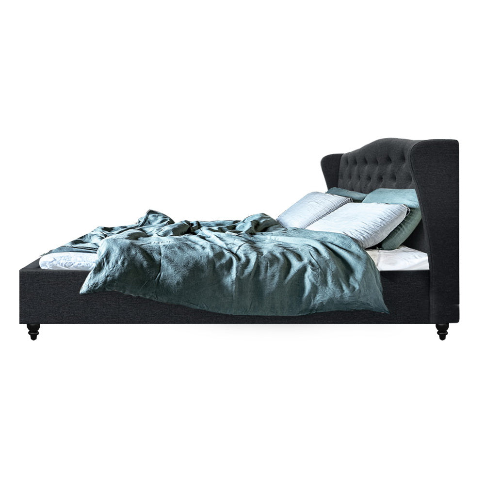 Artiss Pier Bed Frame Fabric - Charcoal King-Furniture &gt; Bedroom - Peroz Australia - Image - 5