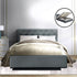 Artiss Vila Bed Frame Fabric Gas Lift Storage - Grey Double-Furniture > Bedroom - Peroz Australia - Image - 1