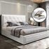 Artiss Tiyo Bed Frame PU Leather Gas Lift Storage - White Double-Furniture > Bedroom - Peroz Australia - Image - 1