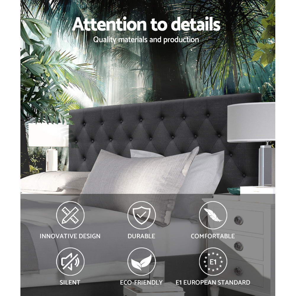 Artiss King Size Bed Head Headboard Bedhead Fabric Frame Base CAPPI Charcoal-Furniture &gt; Bedroom - Peroz Australia - Image - 2