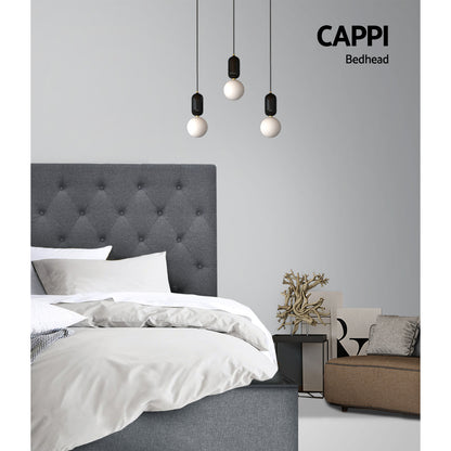 Artiss Bed Head Headboard King Single Bedhead Fabric CAPPI Grey-Furniture &gt; Bedroom - Peroz Australia - Image - 4
