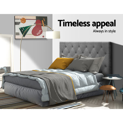 Artiss Bed Head Headboard King Single Bedhead Fabric CAPPI Grey-Furniture &gt; Bedroom - Peroz Australia - Image - 6