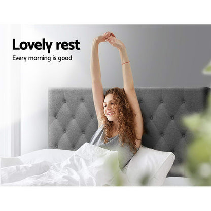 Artiss Bed Head Headboard Queen Bedhead Fabric Frame Base CAPPI Grey-Furniture &gt; Bedroom - Peroz Australia - Image - 6