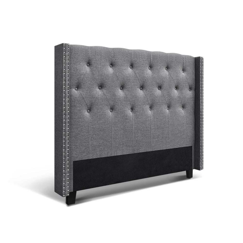 Artiss Bed Head Headboard Queen Size Bedhead Fabric Frame Base Grey LUCA-Furniture &gt; Bedroom - Peroz Australia - Image - 1