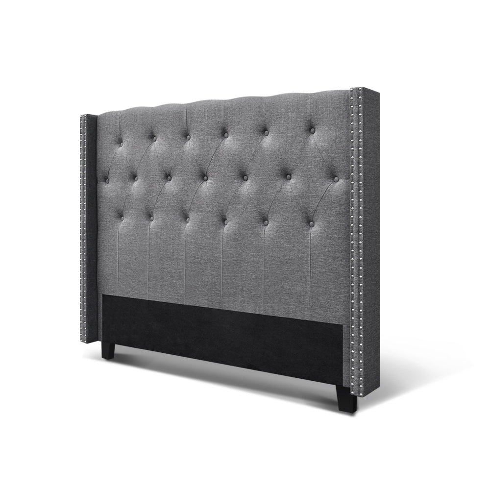 Artiss Bed Head Headboard Queen Size Bedhead Fabric Frame Base Grey LUCA-Furniture &gt; Bedroom - Peroz Australia - Image - 3