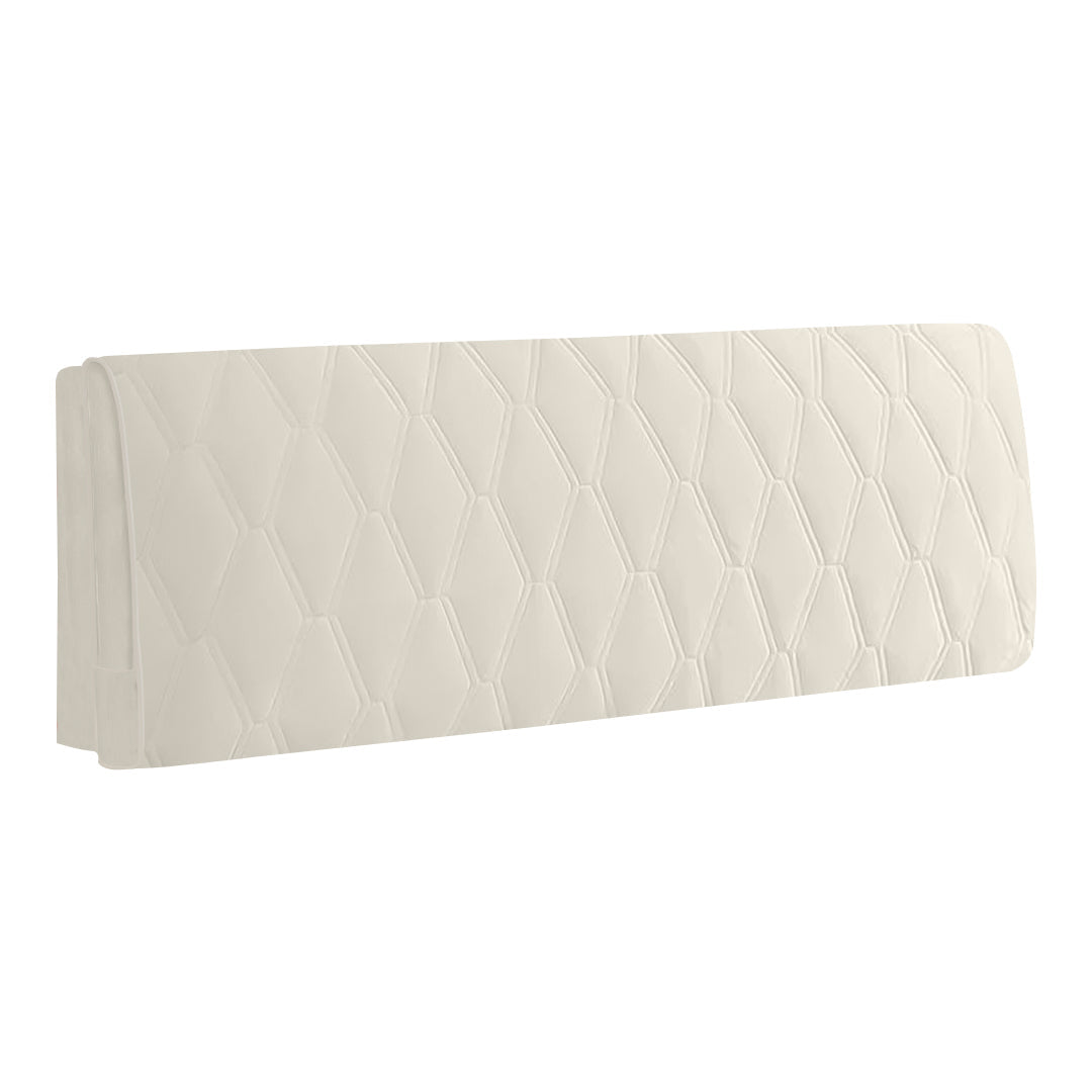 Anyhouz Headboard Cover Beige Zigzag Pattern Super Soft Smooth Quilted Velvet Bed Back Dust Protector Cover 170x70cm-Bed Headboard-PEROZ Accessories