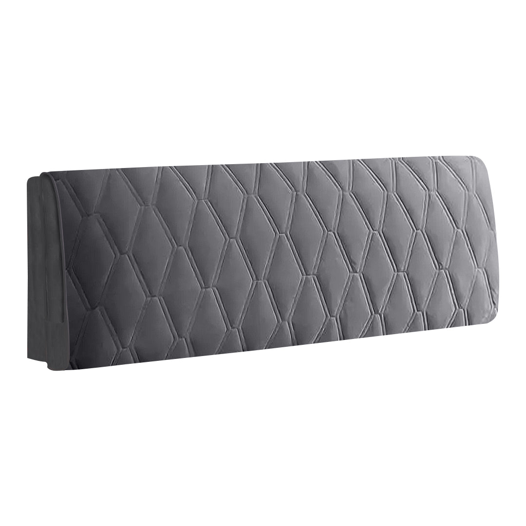 Anyhouz Headboard Cover Dark Gray Zigzag Pattern Super Soft Smooth Quilted Velvet Bed Back Dust Protector Cover 100x70cm-Bed Headboard-PEROZ Accessories