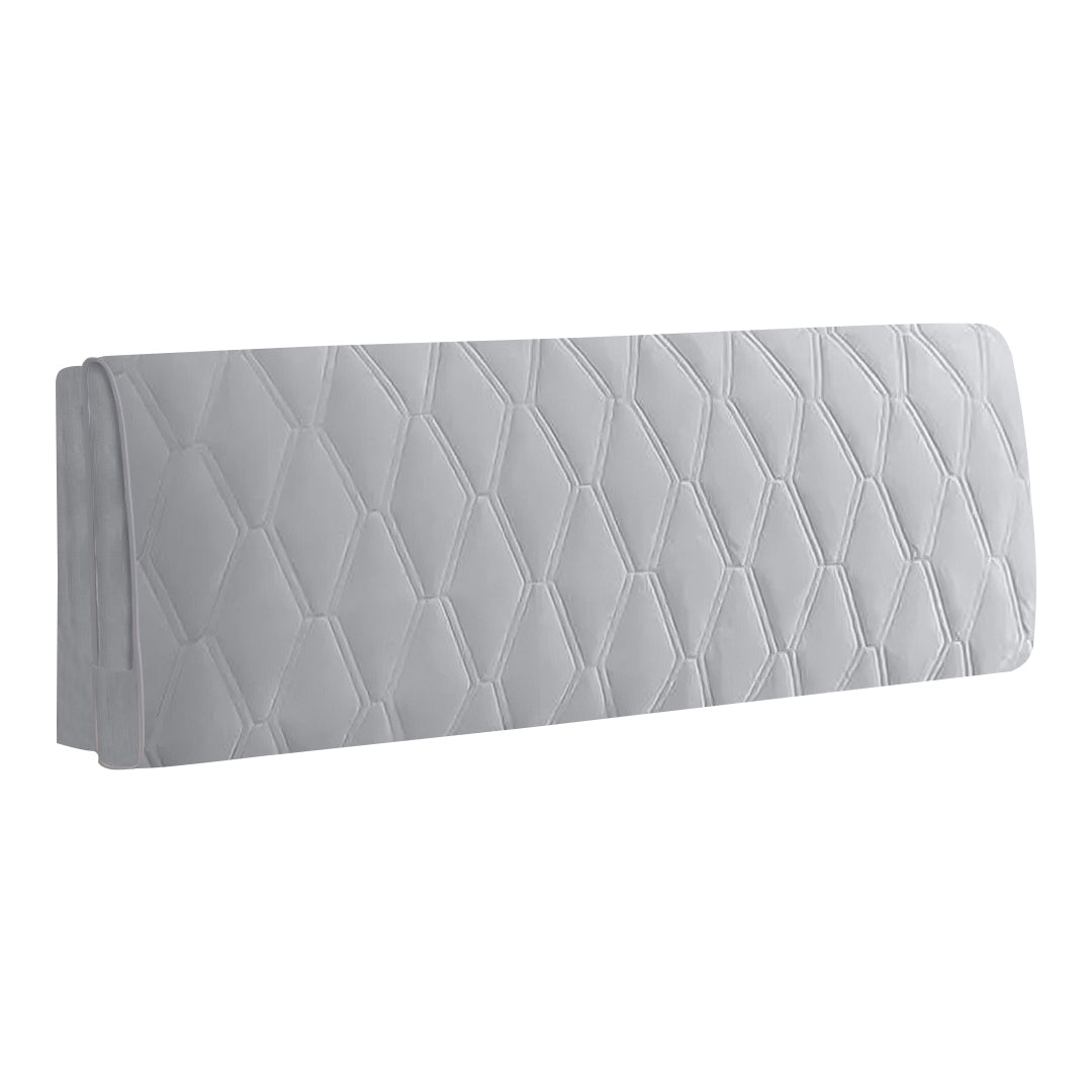 Anyhouz Headboard Cover Light Gray Zigzag Pattern Super Soft Smooth Quilted Velvet Bed Back Dust Protector Cover 130x70cm-Bed Headboard-PEROZ Accessories