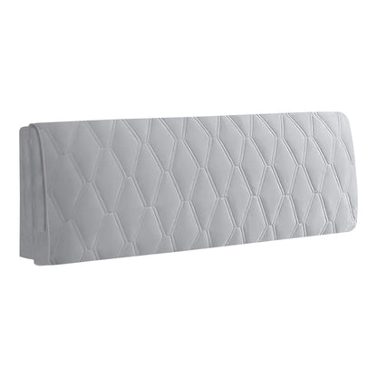 Anyhouz Headboard Cover Light Gray Zigzag Pattern Super Soft Smooth Quilted Velvet Bed Back Dust Protector Cover 140x70cm-Bed Headboard-PEROZ Accessories