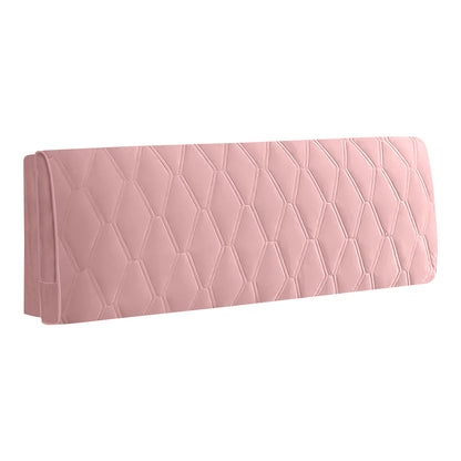 Anyhouz Headboard Cover Pink Zigzag Pattern Super Soft Smooth Quilted Velvet Bed Back Dust Protector Cover 100x70cm-Bed Headboard-PEROZ Accessories