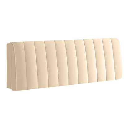 Anyhouz Headboard Cover Off White Short Plush Super Soft Smooth Quilted Velvet Bed Back Dust Protector Cover 190x70cm-Bed Headboard-PEROZ Accessories