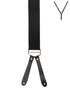 BRACES. Y-Back with Leather Ends. Plain Black. 35mm width.-Braces-PEROZ Accessories