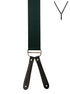 BRACES. Y-Back with Leather Ends. Plain Bottle Green. 35mm width.-Braces-PEROZ Accessories