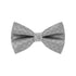 BOW TIE + POCKET SQUARE SET. Basket. Silver. Supplied with matching pocket square.-Bow Ties-PEROZ Accessories