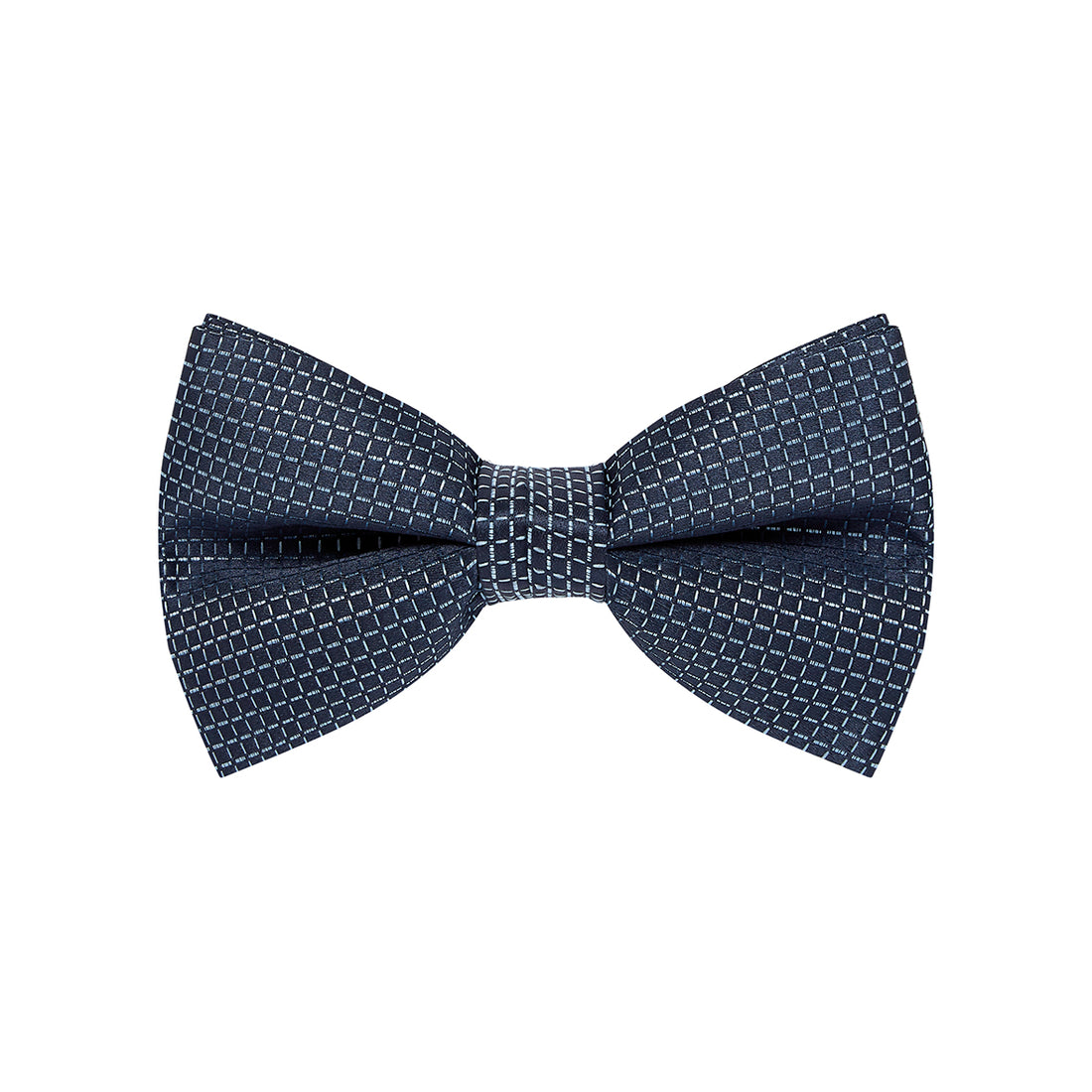 BOW TIE + POCKET SQUARE SET. Grid. Navy. Supplied with matching pocket square.-Bow Ties-PEROZ Accessories