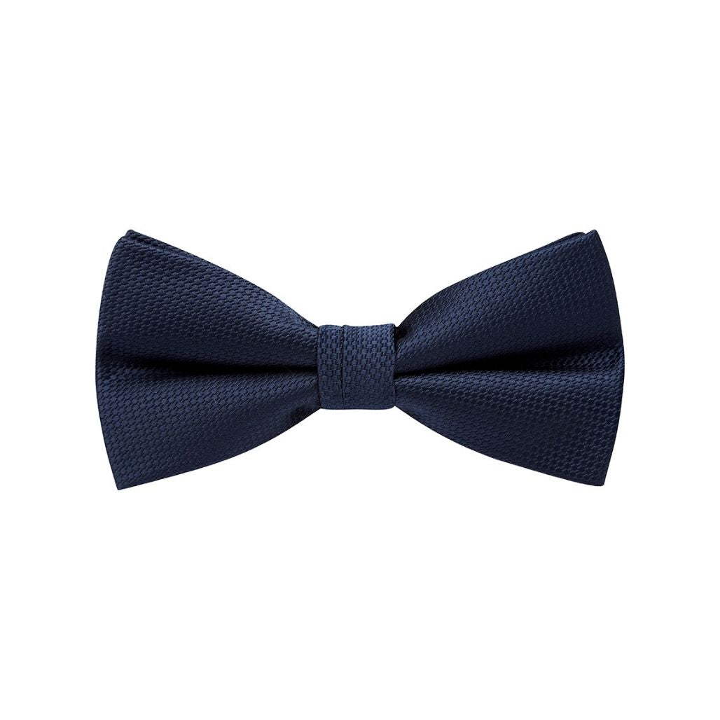 BOW TIE + POCKET SQUARE SET. Wedding. Navy. Supplied with matching pocket square.-Bow Ties-PEROZ Accessories