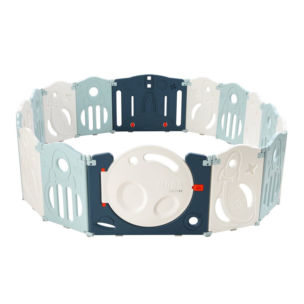 Keezi Baby Playpen 16 Panels Foldable Toddler Fence Safety Play Activity Barrier-Baby &amp; Kids &gt; Nursing-PEROZ Accessories