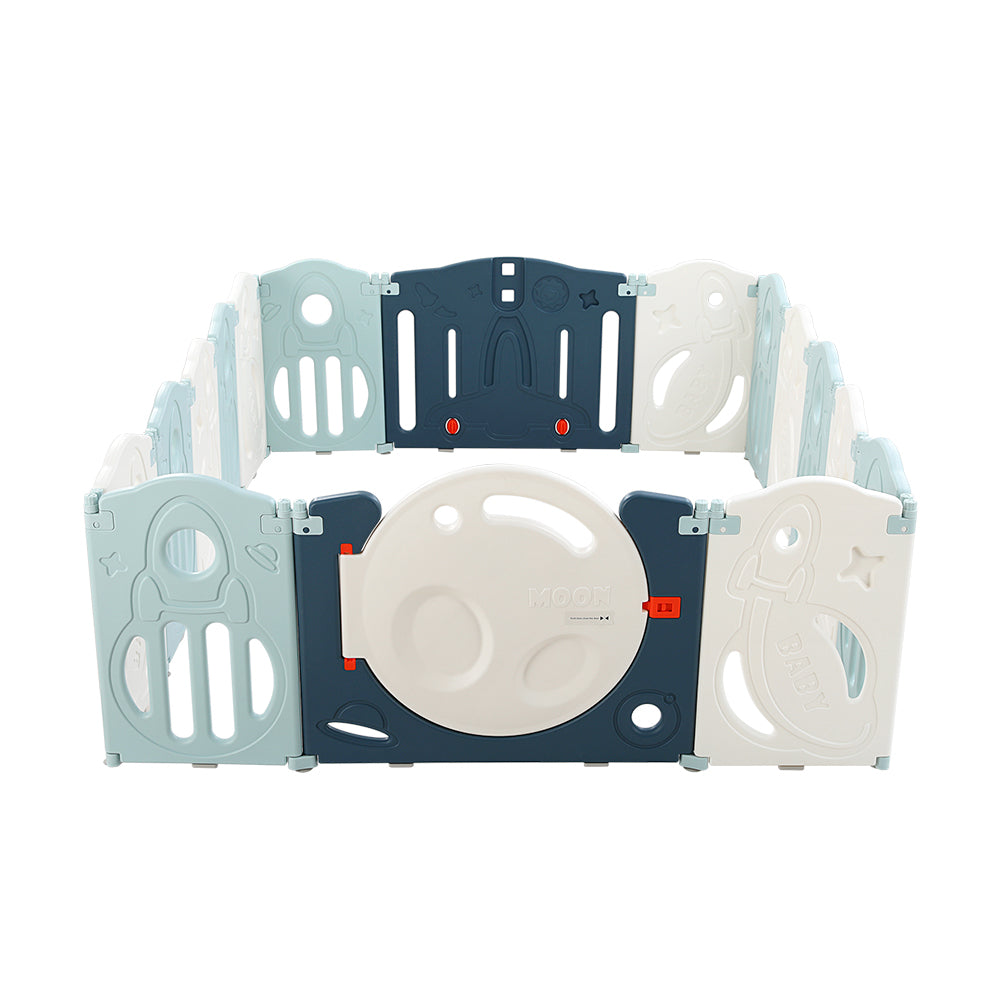 Keezi Baby Playpen 16 Panels Foldable Toddler Fence Safety Play Activity Barrier-Baby &amp; Kids &gt; Nursing-PEROZ Accessories