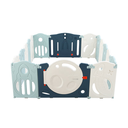 Keezi Baby Playpen 16 Panels Foldable Toddler Fence Safety Play Activity Barrier-Baby &amp; Kids &gt; Nursing-PEROZ Accessories