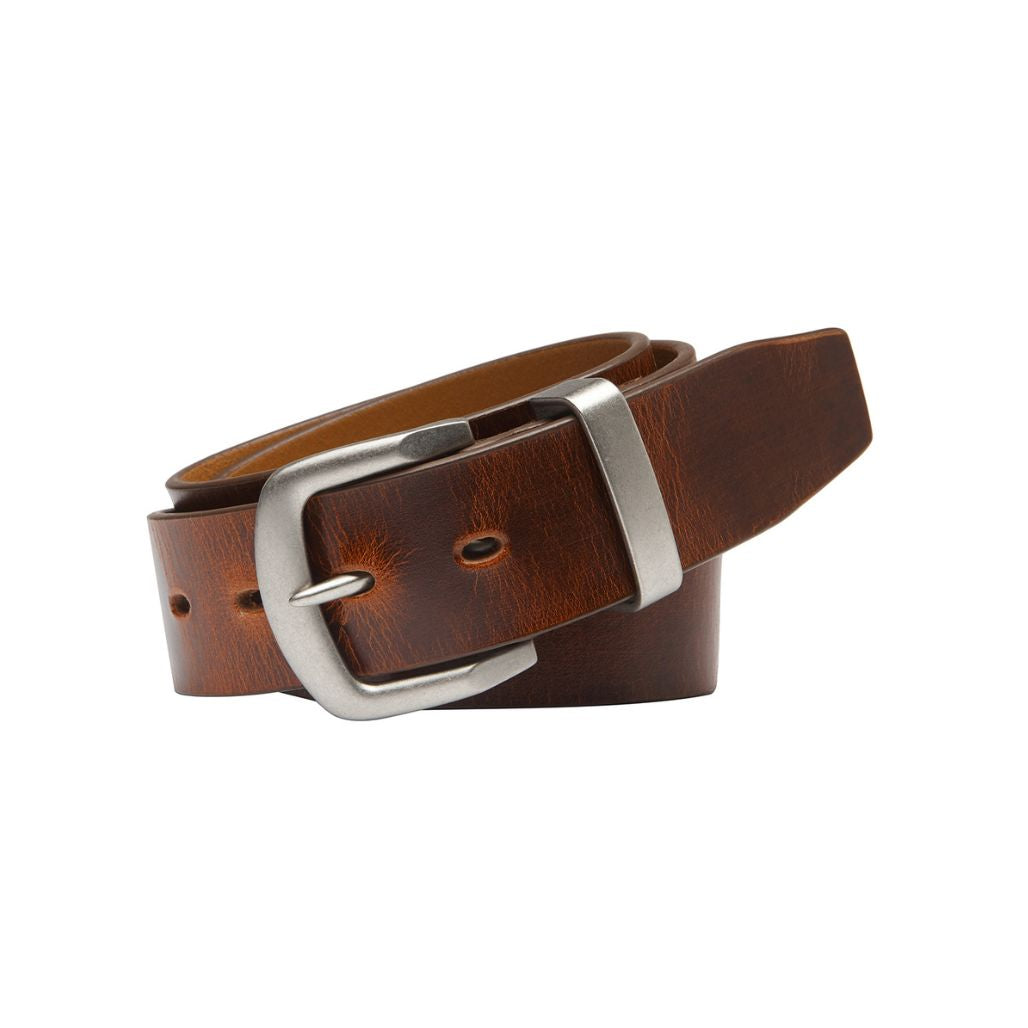 BRONCO Cognac. Full Grain Natural Leather Belt. 38mm width. Larger sizes.-Full Grain Leather Belts-PEROZ Accessories