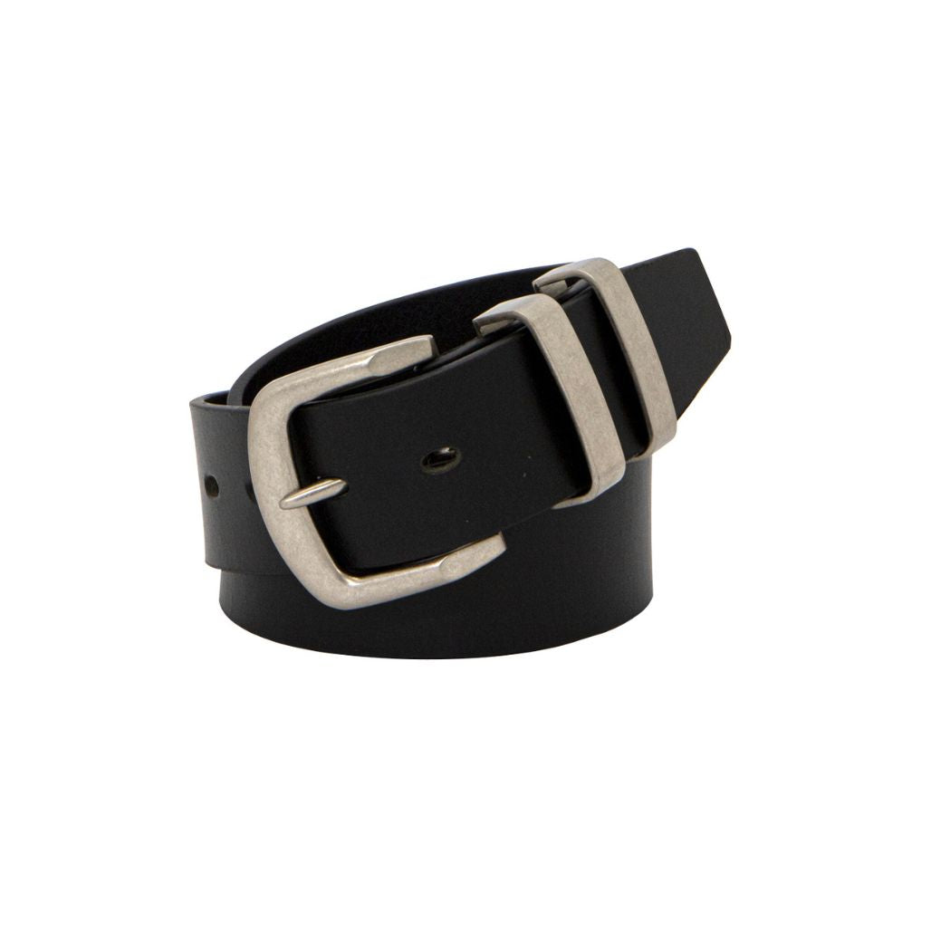 BRUMBY Black. Full Grain Natural Leather Belt. 38mm width. Larger sizes.-Full Grain Leather Belts-PEROZ Accessories